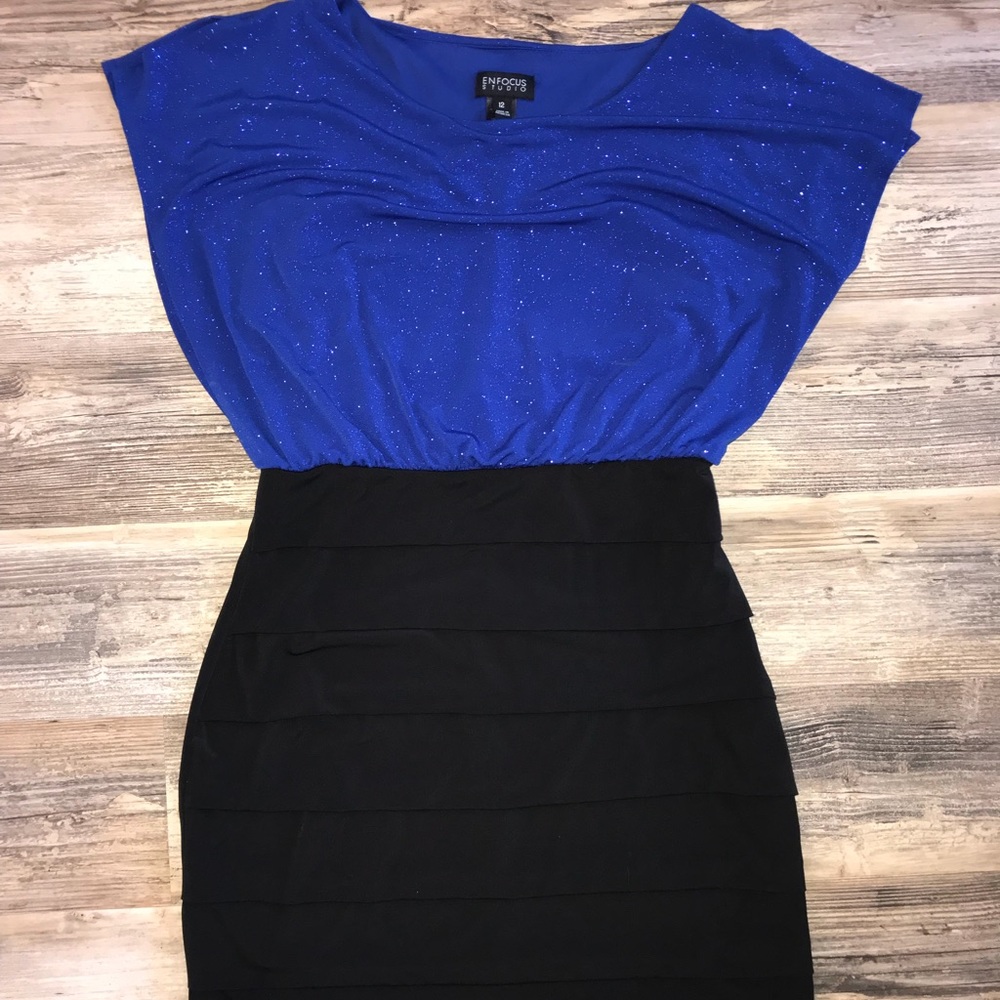 Blue and Black Evening Dress size 12